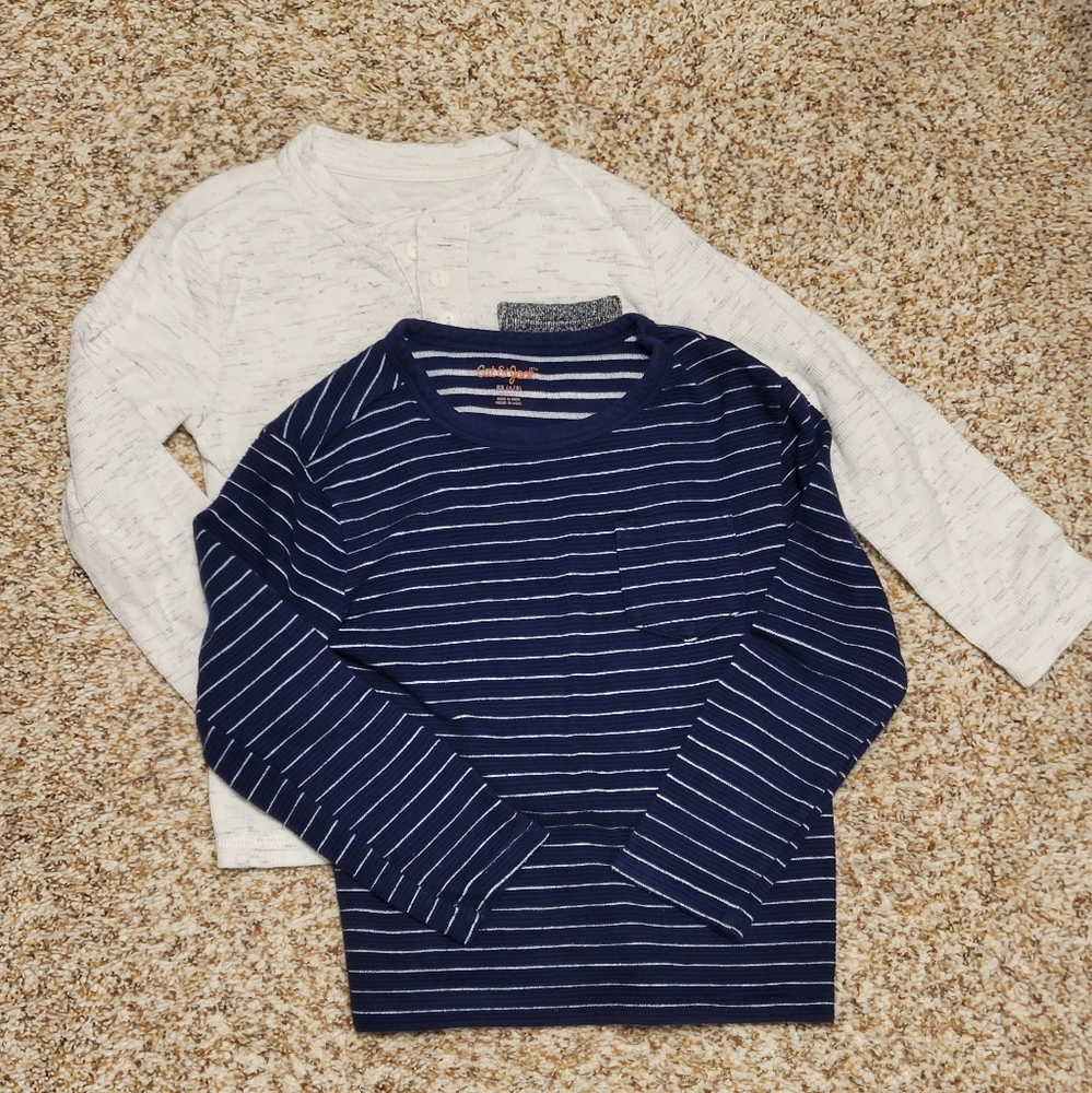 Cat & Jack Double Knit Henley Long Sleev T-Shirt | XS (4/5)